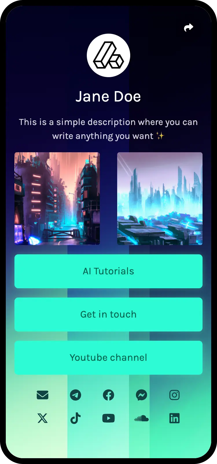 Biyolink sayfası örneklerinin ekran görüntüsü